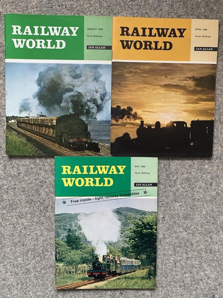 Railway World Magazines - vintage 1969- 3 issues