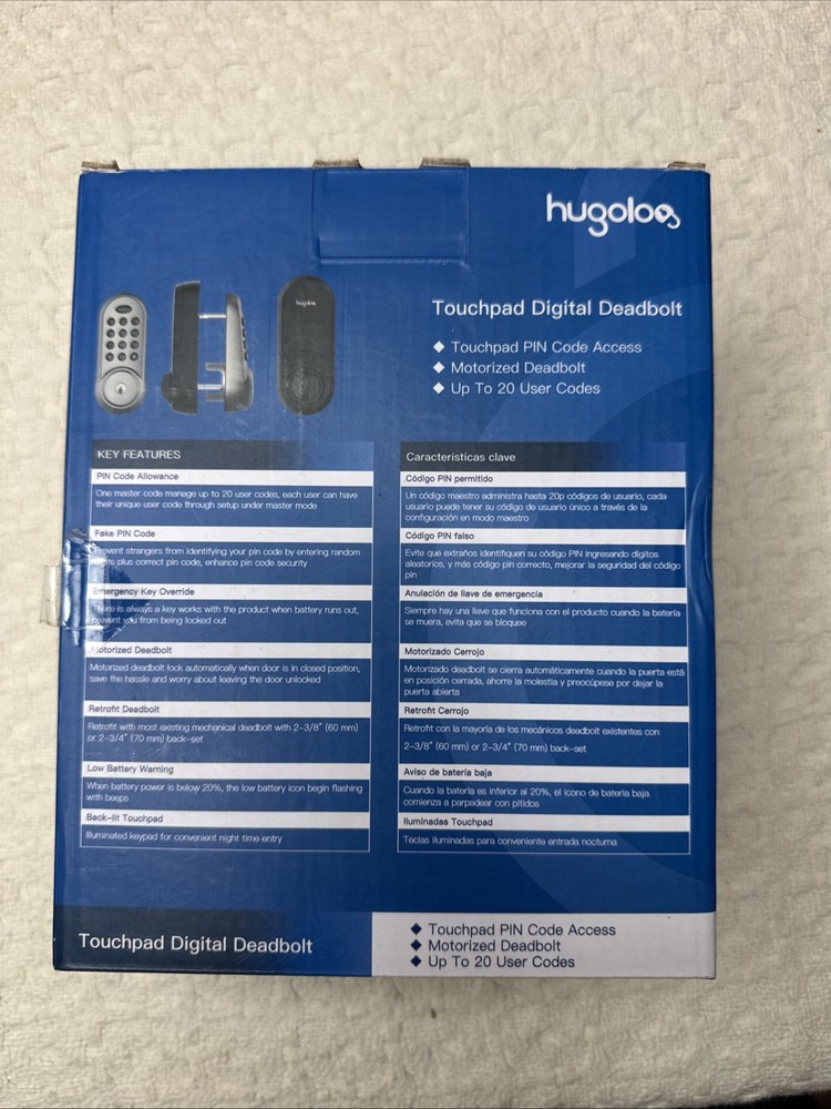 Hugalog Touchpad Digital Deadbolt HU01-SNL Silver