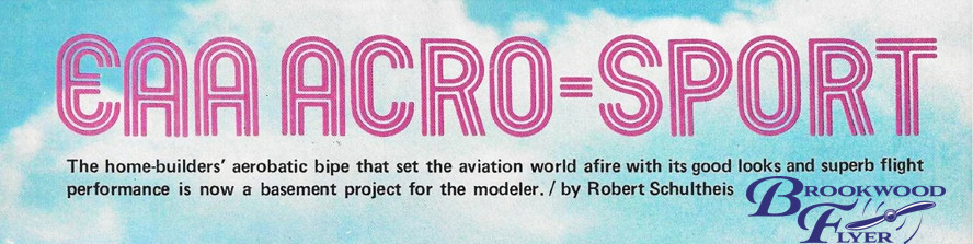 EAA ACRO SPORT Biplane PLAN + Construction Article to Build 43” RC Model Plane