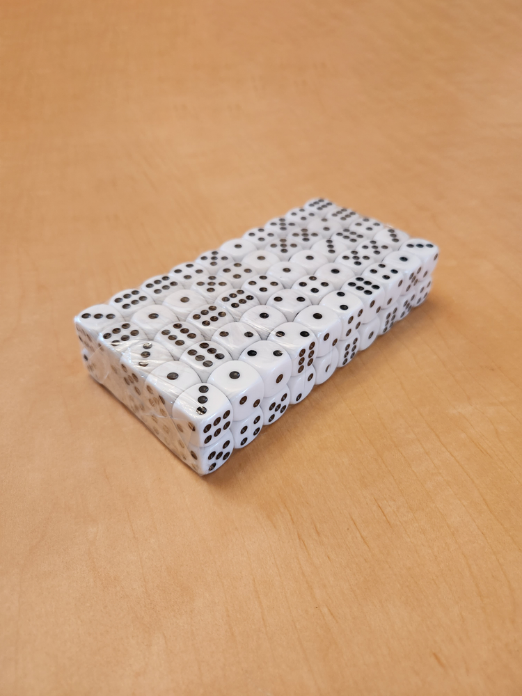 100 Pieces Gaming D6 Dice, 16mm Acrylic