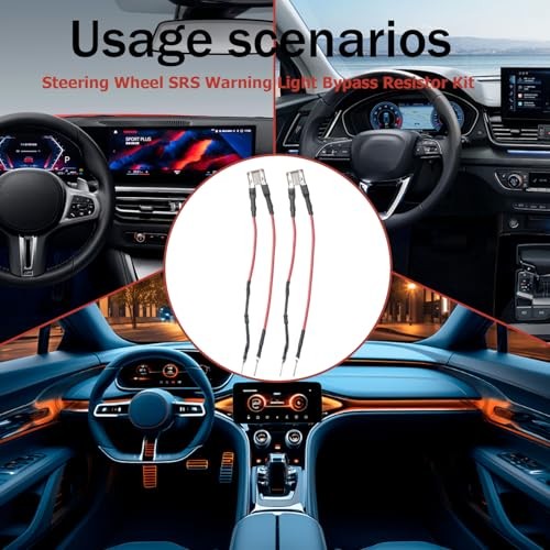 2 pcs Steering Wheel SRS Warning Light Bypass Resistor Kit, Compatible with