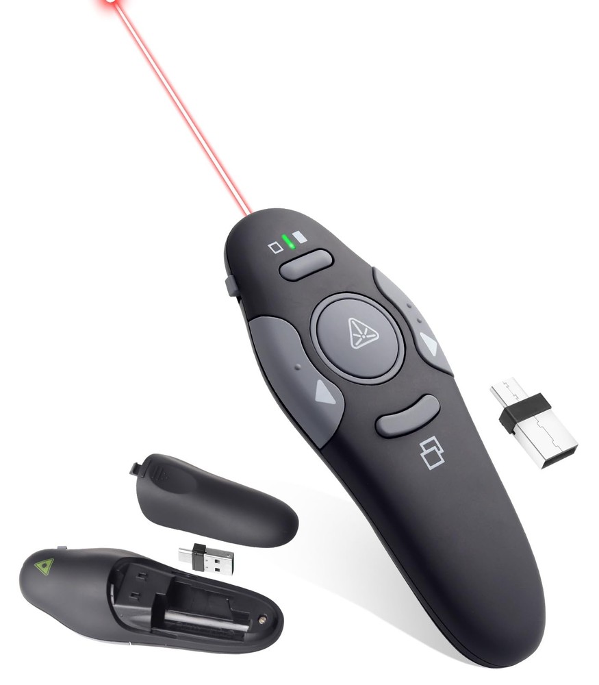 Presenter Clicker for PowerPoint Presentations, USB Wireless PPT Remote Click...