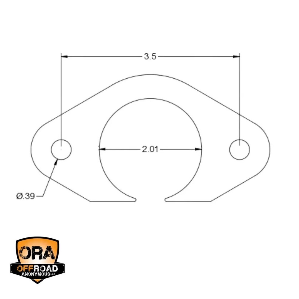 OFFROAD ANONYMOUS Tube Flanges-Shape: Square, Size: 1.5" (Style: Flush Mount)