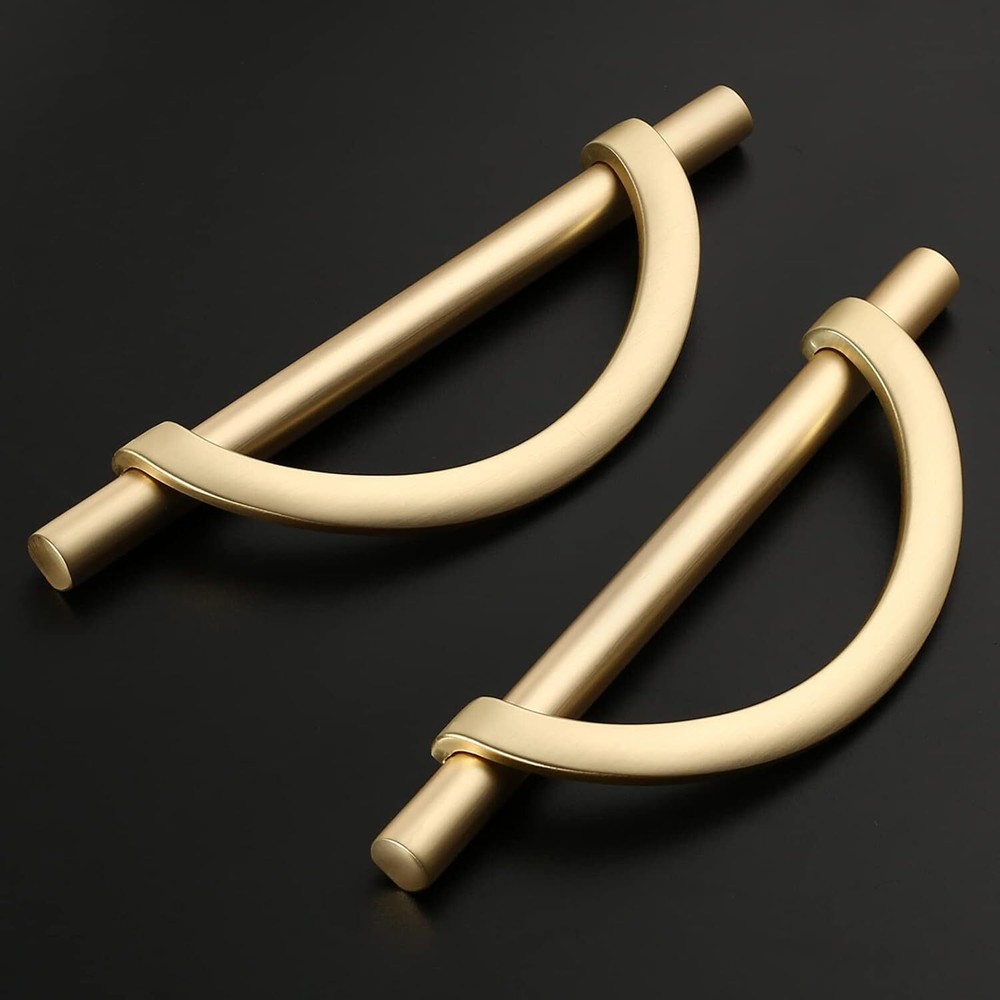 10 Pack Brushed Gold Cabinet Pulls 5 in 128 mm Hole Center Kitchen Cabinet Pulls