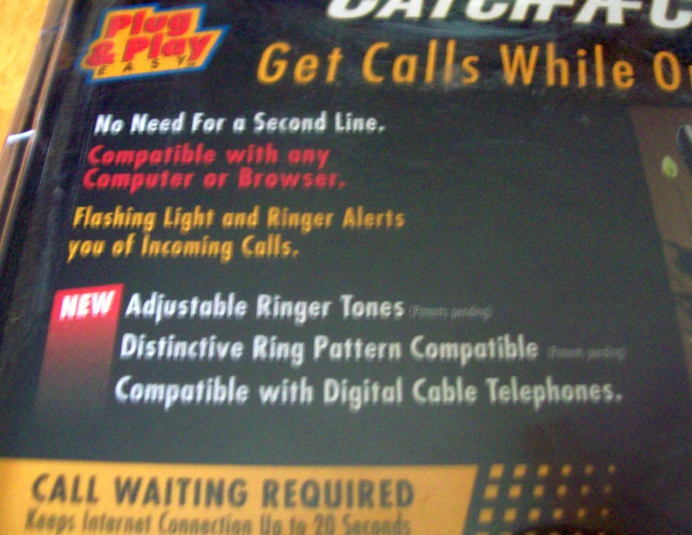 OLD TECH! Catch-A-Call 1-LINE PHONE INTERNET FAX Computer/Browser Compatible NIP