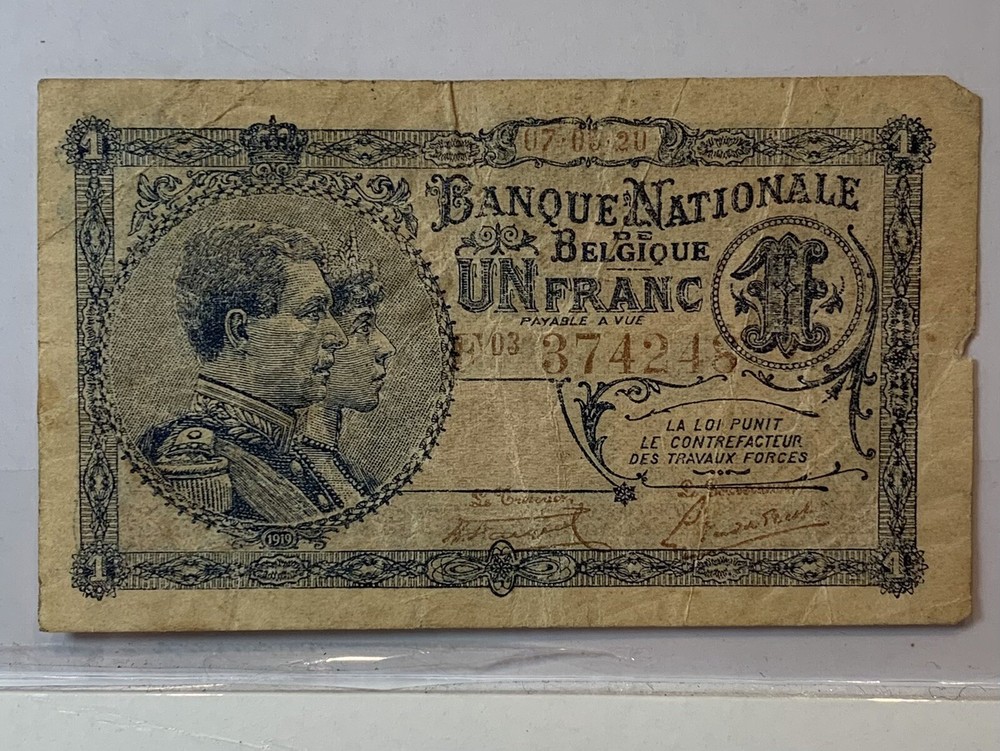 Belgium 1 Franc 1920 Banknote