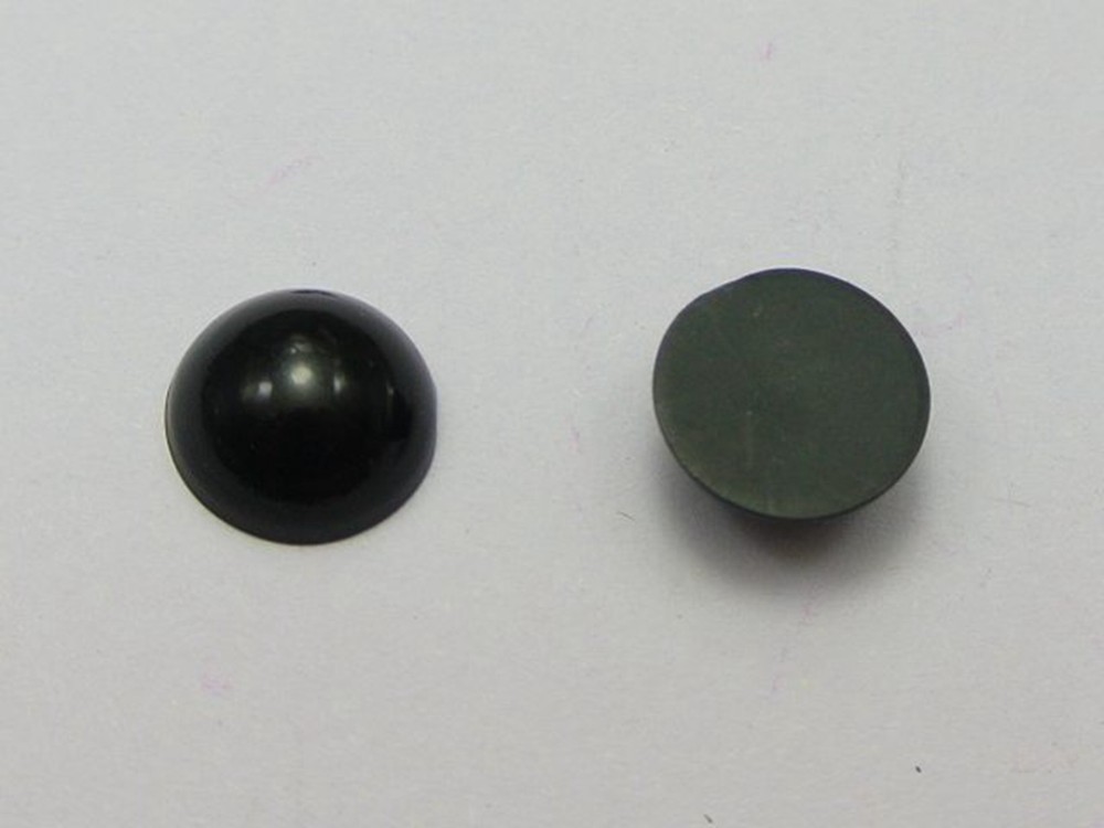 200 Black Half Pearl Bead 10mm Flat Back Gem Scrapbook Craft