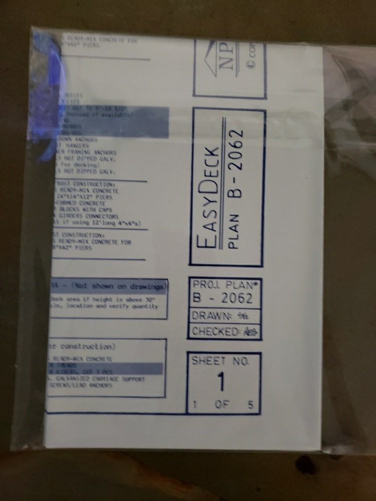 UCANDO B2062 Easy Deck Plans Rebagged With Material List NOS