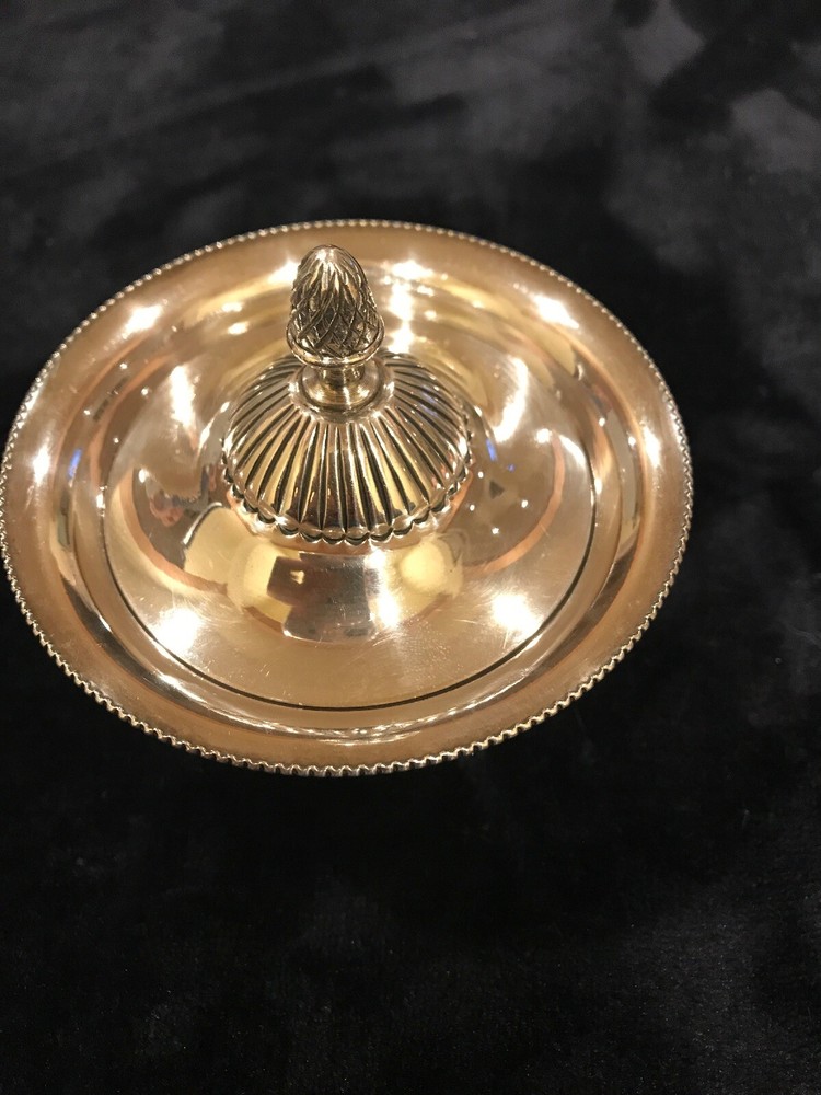 Antique 800 Silver Bowl With Lid