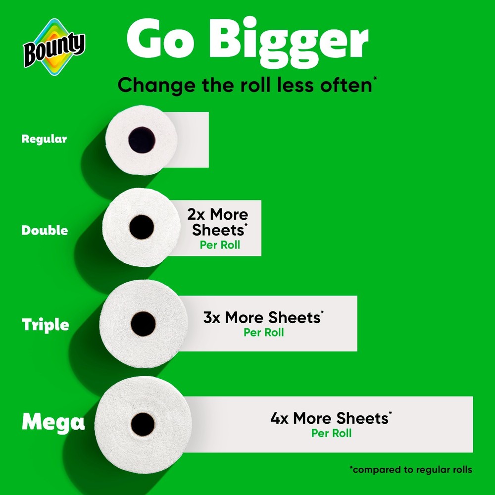 Paper Towels Select-A-Size White, 6 Mega Rolls, 164 Sheets Per Roll