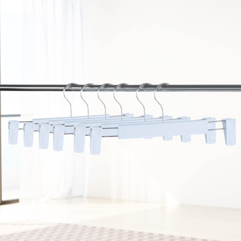 10 Pack Pants Hangers Adjustable Clips Blue