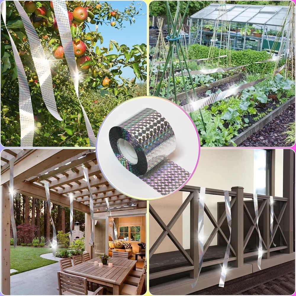 Wildlife-Friendly 700FT Reflective Bird Tape - 2 Rolls for Maximum Coverage