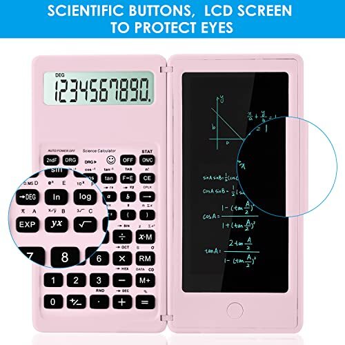 Scientific Calculators for Students, 10-Digit Large Screen, Math Pink