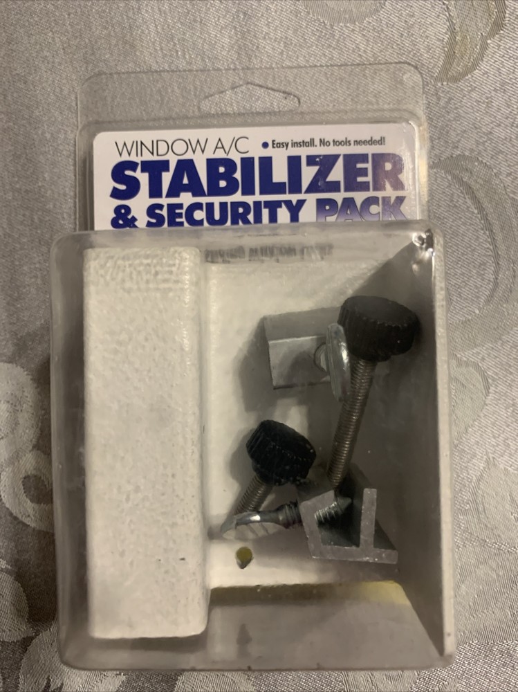 Window A/C Stabilizer, Safe Security Lock and Stability Pack, White, AC-702