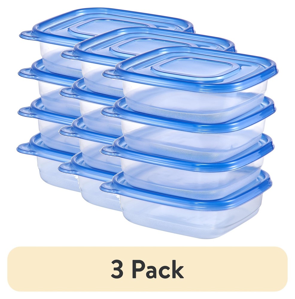 3 Pack 4 Piece 38 Cup Square Food Containers