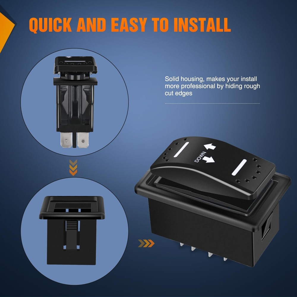 Nilight Down Up Polarity Reverse Blue LED Switch DPDT w/Holder