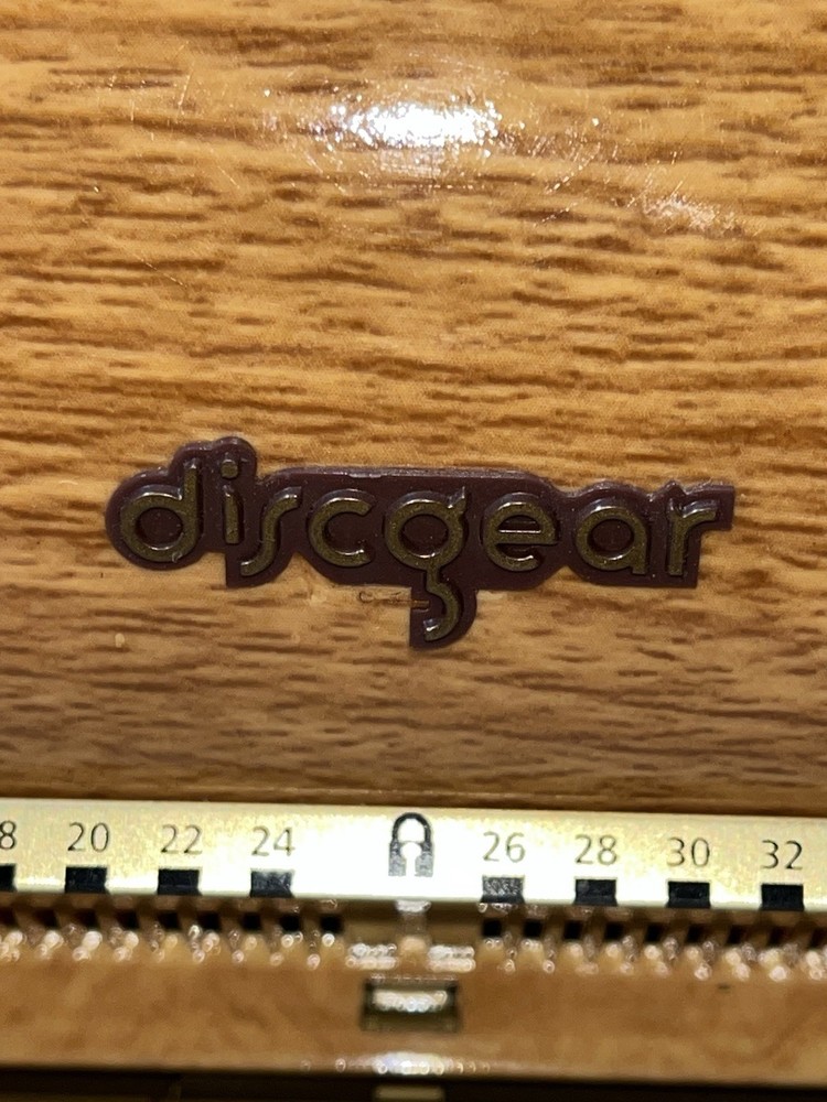 DISCGEAR SELECTOR 50 CD DVD Holder Storage Rack in a cool WOODGRAIN pattern