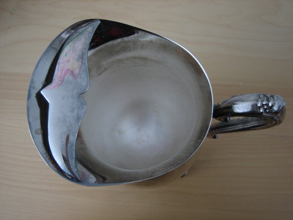 SILVER PLATE WATER PITCHER 9" TALL EXCELLENT E.P. BRASS