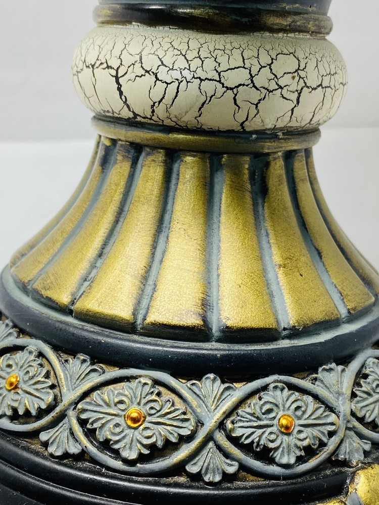 Vintage Handmade Beautiful Ceramic Container With Lid Includes Pearls 12” Tall