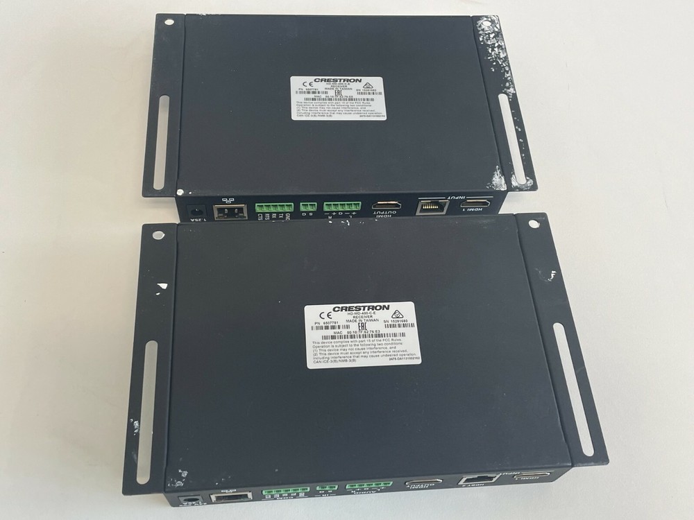 Shelf5: Lot of 2 Crestron HD-MD-400-C-E Multiformat Switch and Receiver