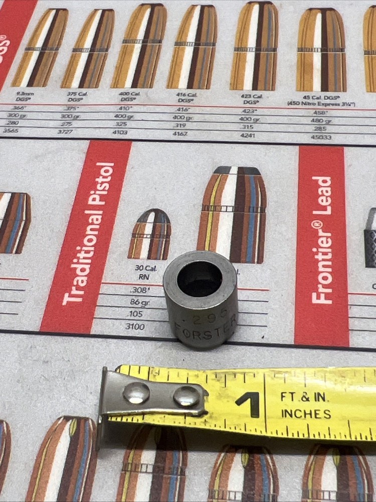 FORSTER NECK BUSHING .295 COMPETITION DIE PART RELOADING
