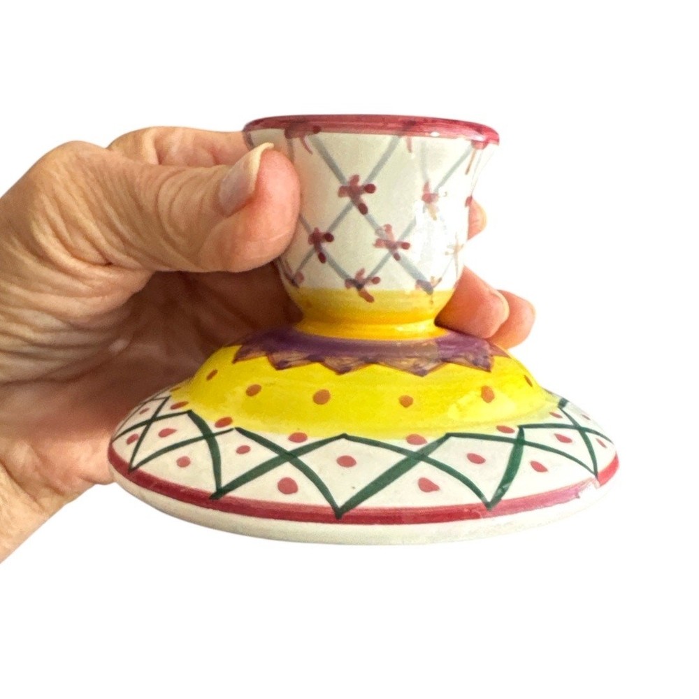 Colorful Boho Unique 3” Tall Candle Holder