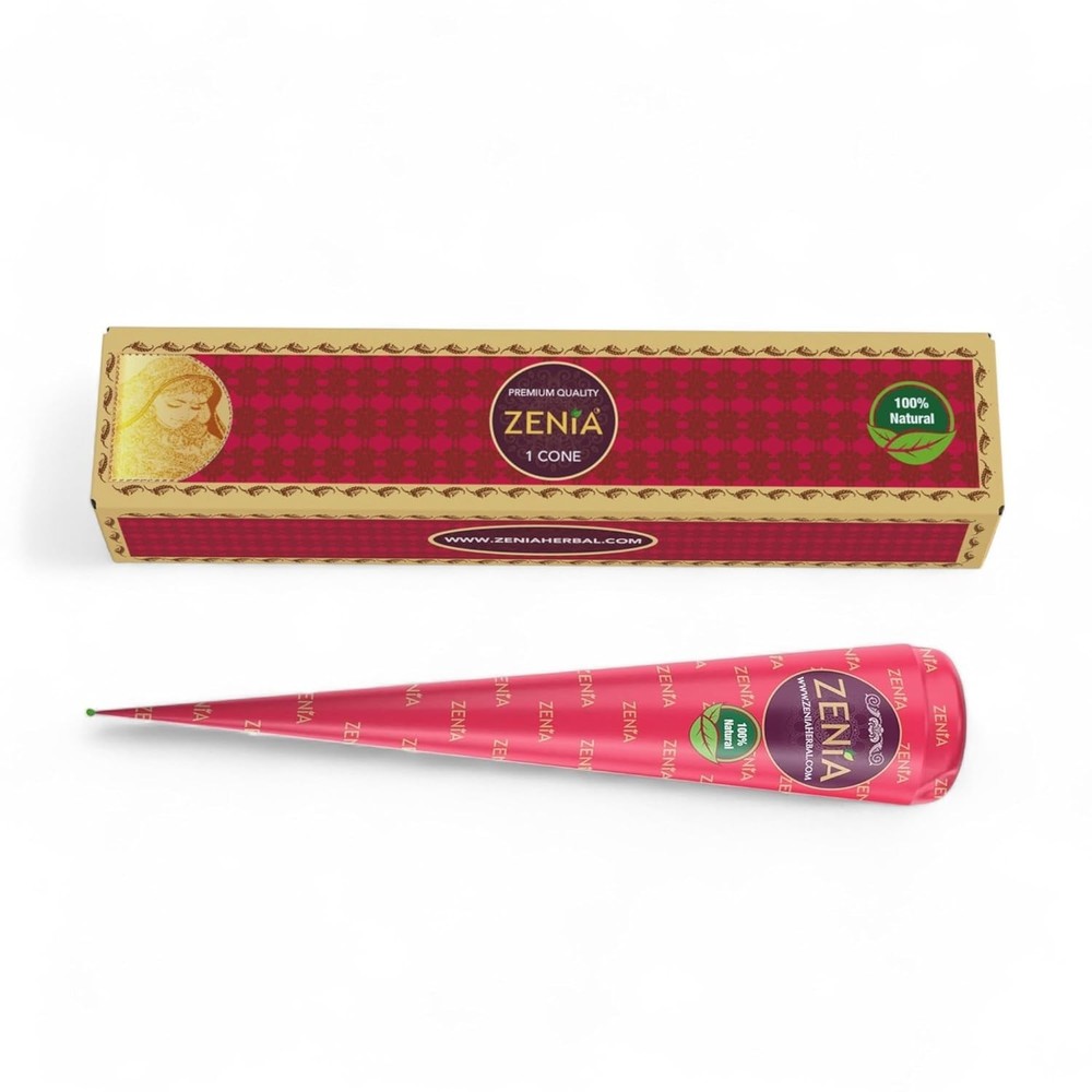 Customizable Natural Tattoo Paste Cone | Reddish-Brown | Perfect for Festivals