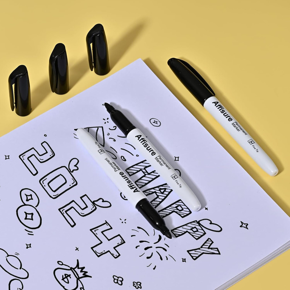 Permanent markers, 100 packs permanent markers bulk, quick dryingin one second,