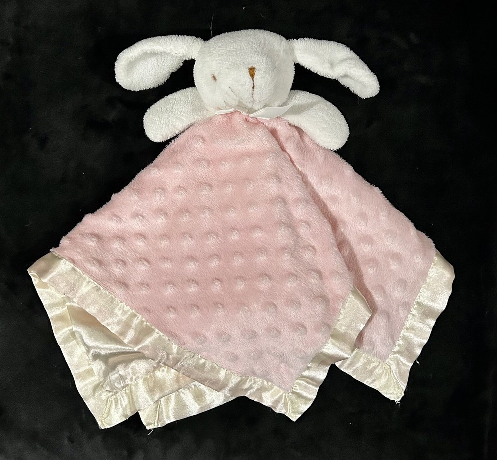 Blankets Beyond Bunny Rabbit Pink Satin Security Blanket Lovey Dot