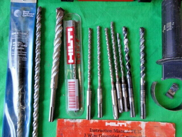 Hilti TE12 Rotary Hammer Drill + Bits & Carrying Case Tool *WORKS - NO RETURNS*