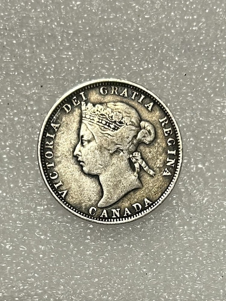 1881-H Canada 25 Cents Silver Coin BX5-14