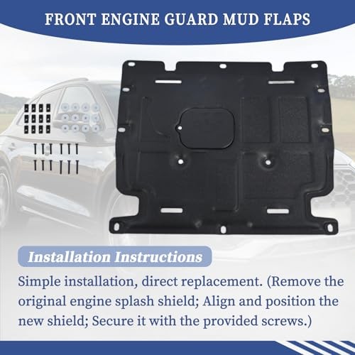 Front Engine Case Guards Splash Shield Compatible with Audi Q5 2018 2019 2020