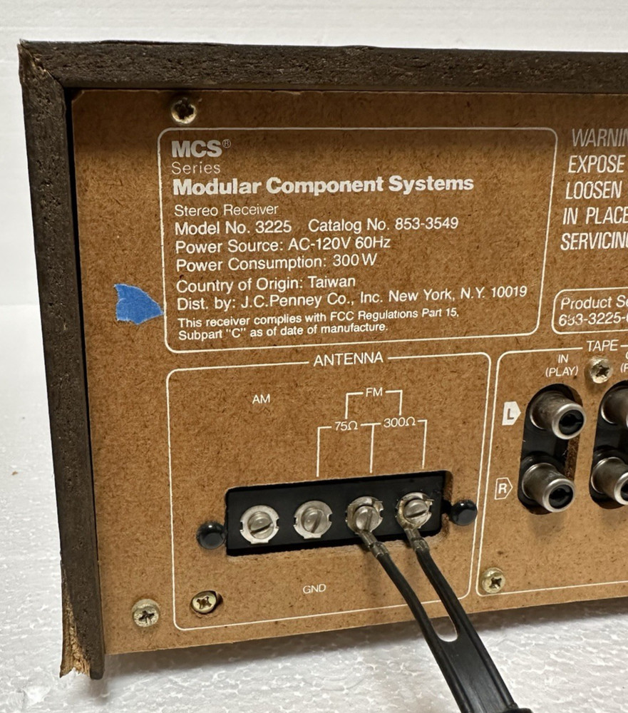 MCS MODULAR COMPONENTS SYSTEM RECEIVER 3225 Tested & Working!