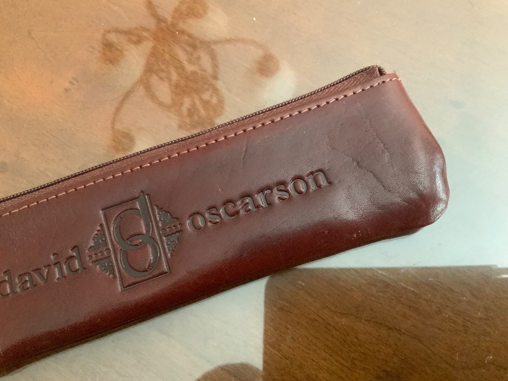 David Oscarson Pen Brown Leather Pouch Case