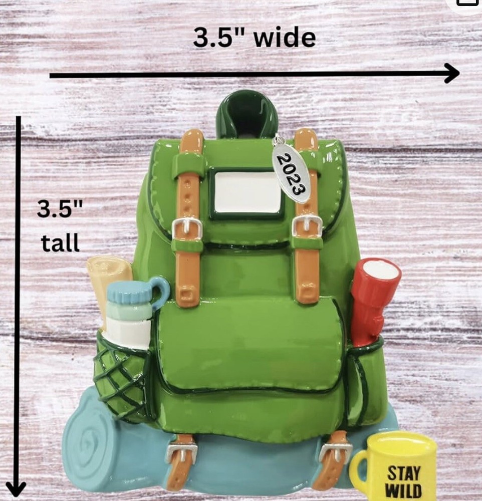 Hiking Camping Christmas Tree Ornament Backpacking Outdoors Gift 2024
