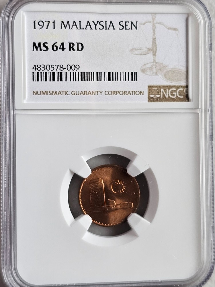 Malaysia 1 Sen 1971 NGC MS 64 RD