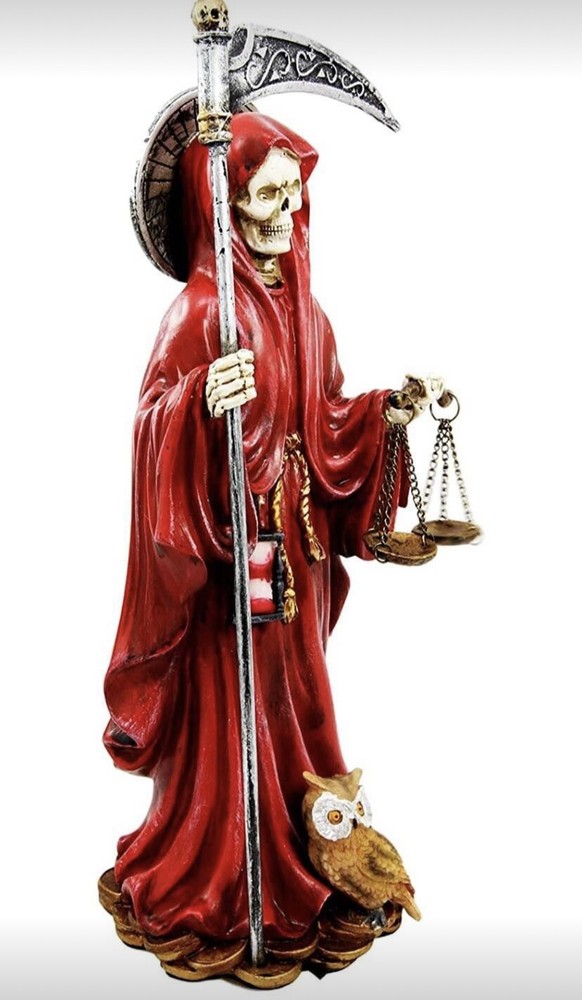 Red Santa Muerte Statue
