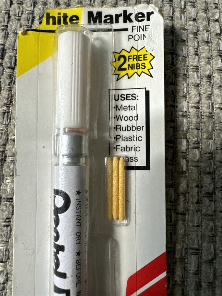 100WS Pentel White Permanent Marker, Fine Point, White Ink (8)