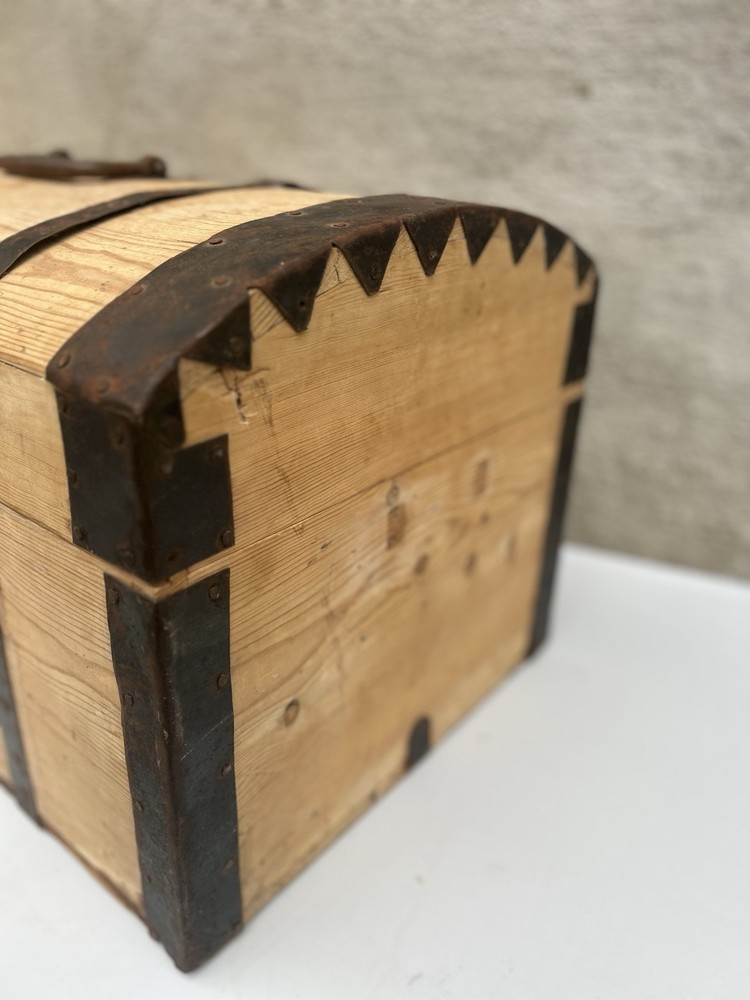 Antique Pine Dome Trunk Chest
