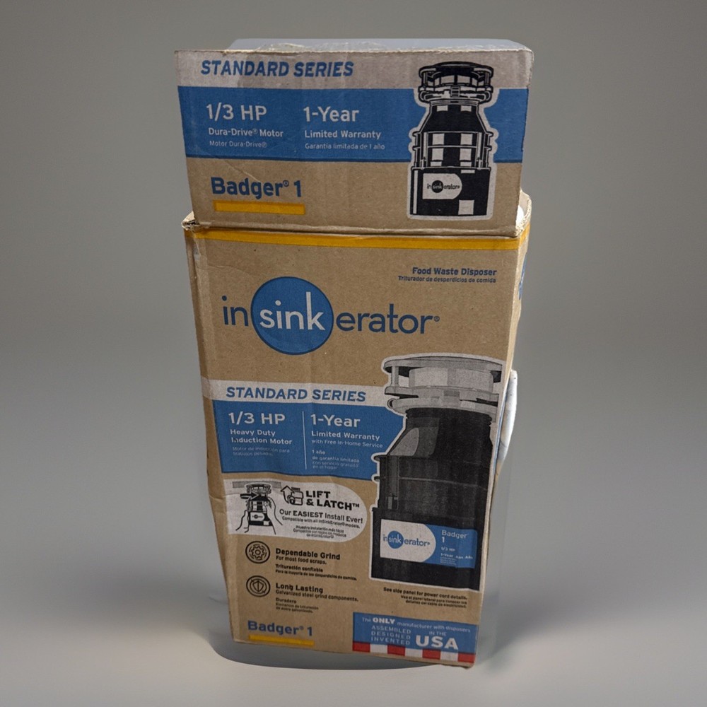 ⚙️🇺🇸 BRAND NEW InSinkErator Badger 1 Garbage Disposal – 1/3 HP – USA 🇺🇸⚙️