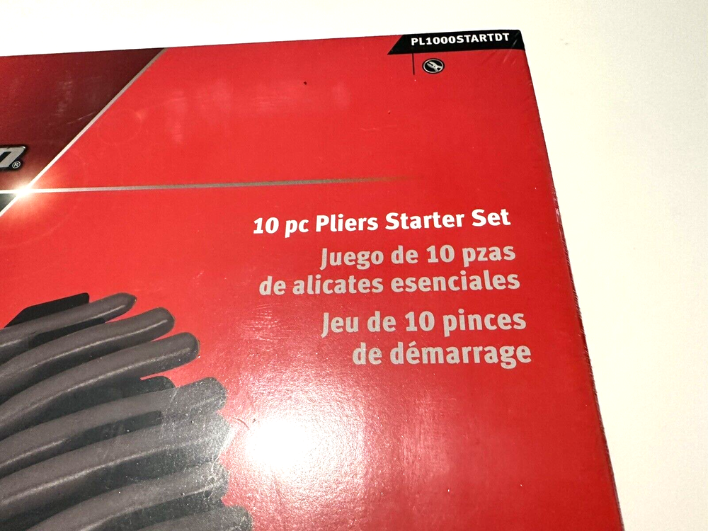 SNAP ON TOOLS PL1000STARTDT 10Pc Pliers Starter Set Needle Nose Cutters Crimper