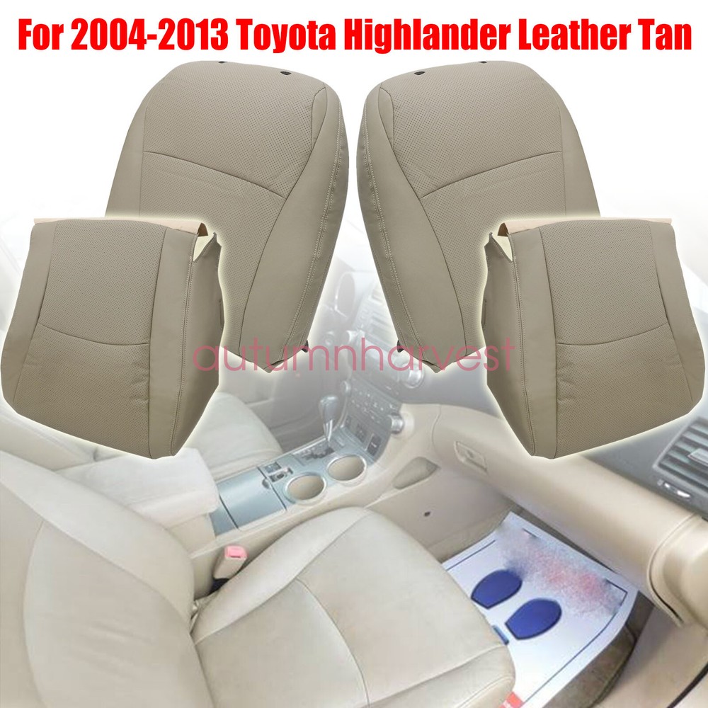 For 2004-2013 Toyota Highlander Front Bottom&Top Replacement Cover Leather Tan