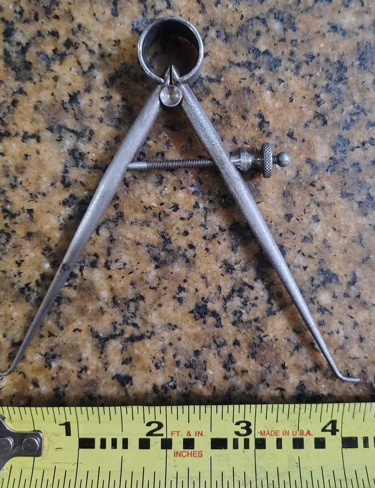 🗽 VINTAGE L S.STARRETT 4"OD CALIPER
