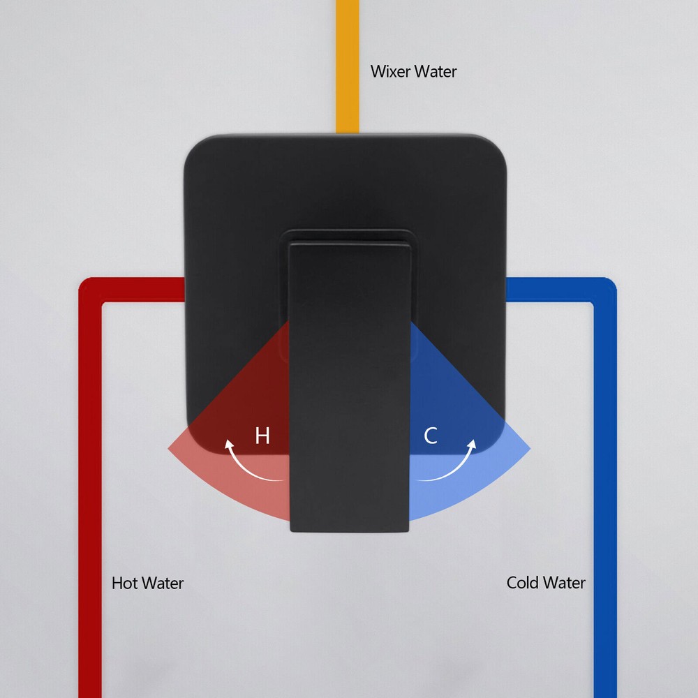 Single-function Shower Mixing Valve Wall Mount Black Shower Handle Valve Kit