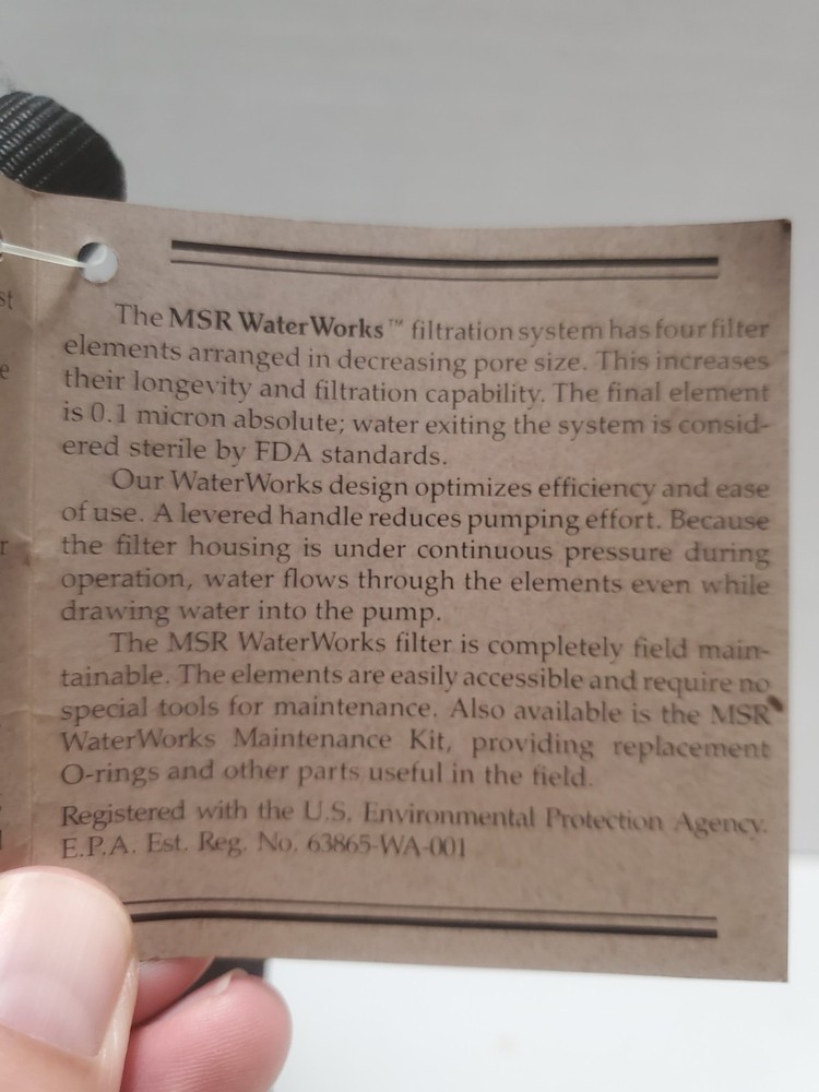 MSR Water Filter Pump System and Dromedary Bag 4L