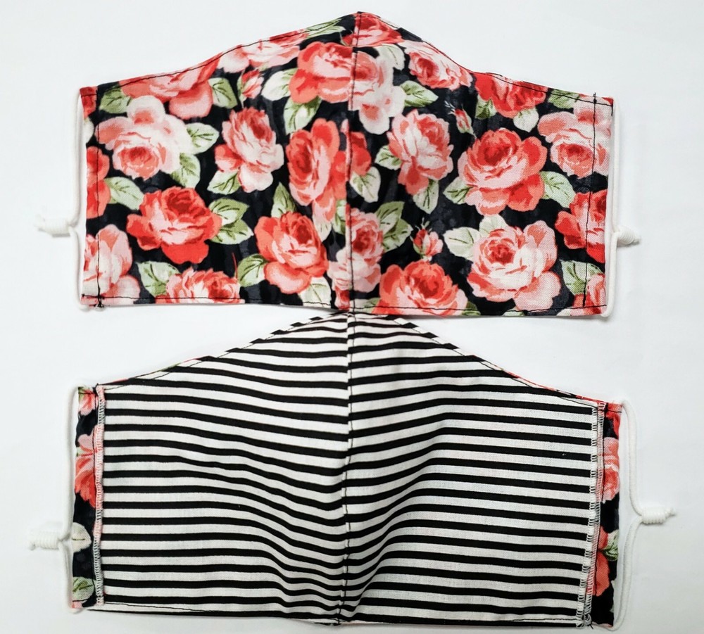 2 Pack Fitted Face Covering, Reversible & Adjustable