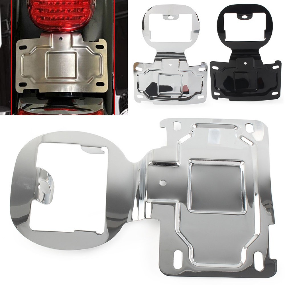 License Plate Relocation Bracket Mount Kit for Black Harley Touring