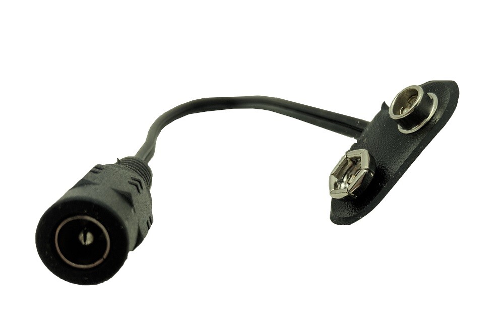 2pk- 9v Battery Eliminator Connector - Non-Standard *Tip Negative* Configuration