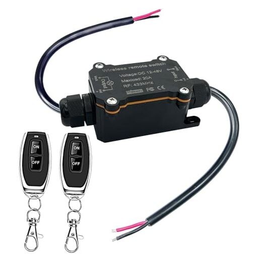 Remote Control Switch,Waterproof Switch 12/24/48 Volts 20A,Wireless 12-48V DC