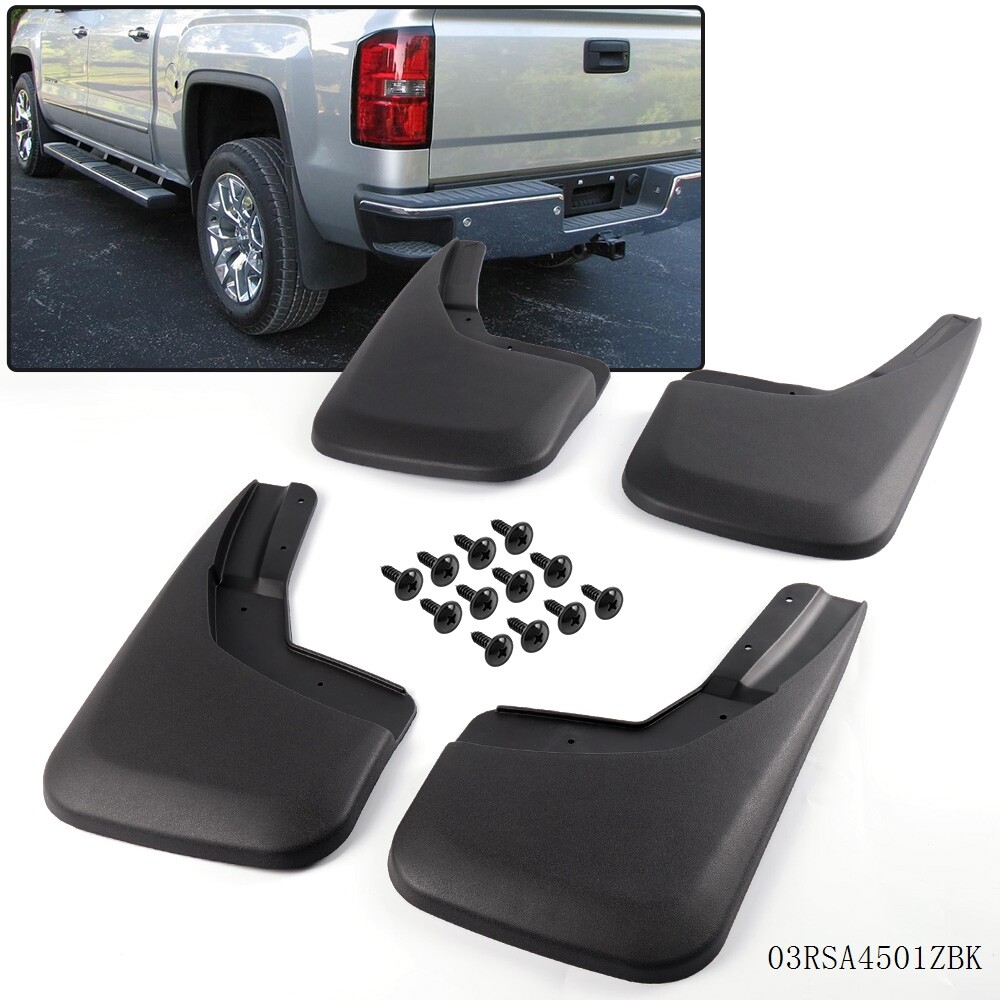 4 Piece Fit For 2014 - 2018  Silverado Mud Flaps Splash Guards Molded Front Rear